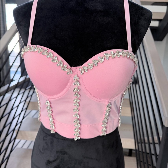 Chic Pink Embellished Bustier size S - Picture 8 of 12